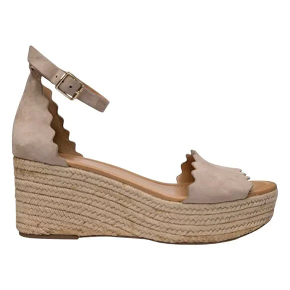 J Crew Suede Scalloped Flatform Espadrilles J Crew Factory - Main Image